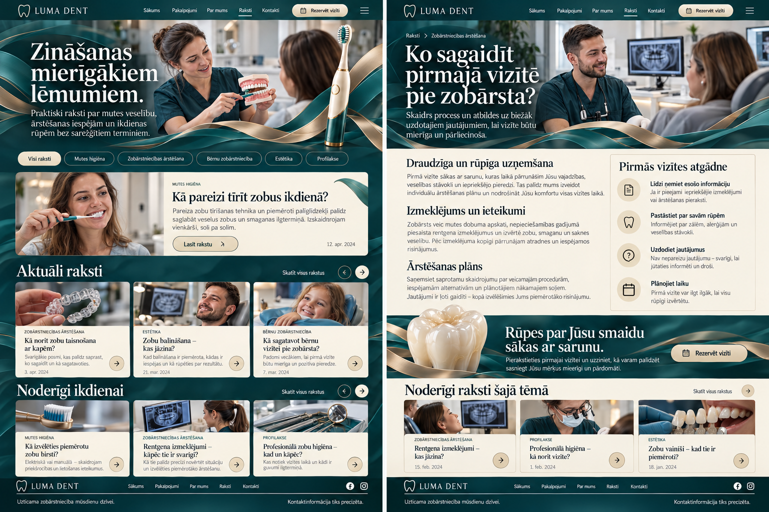 Zināšanas un pilns raksts — dizaina makets
